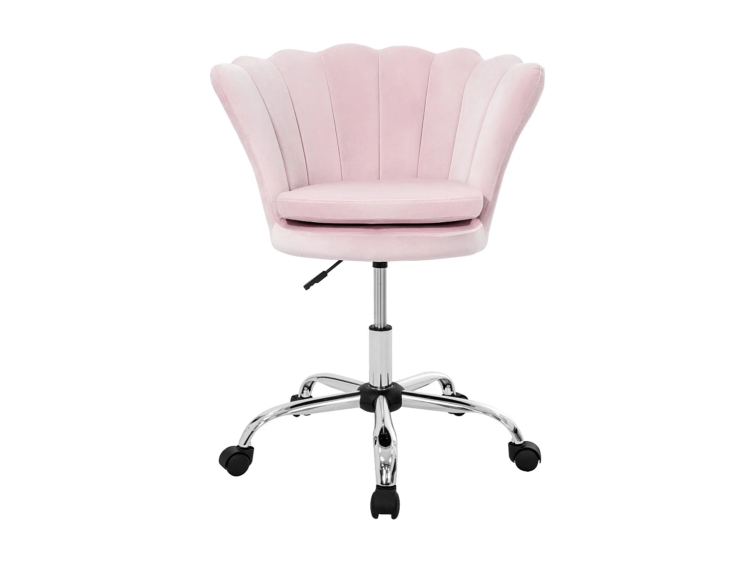Fauteuil de bureau à roulettes rose clair hauteur réglable chaise en velours