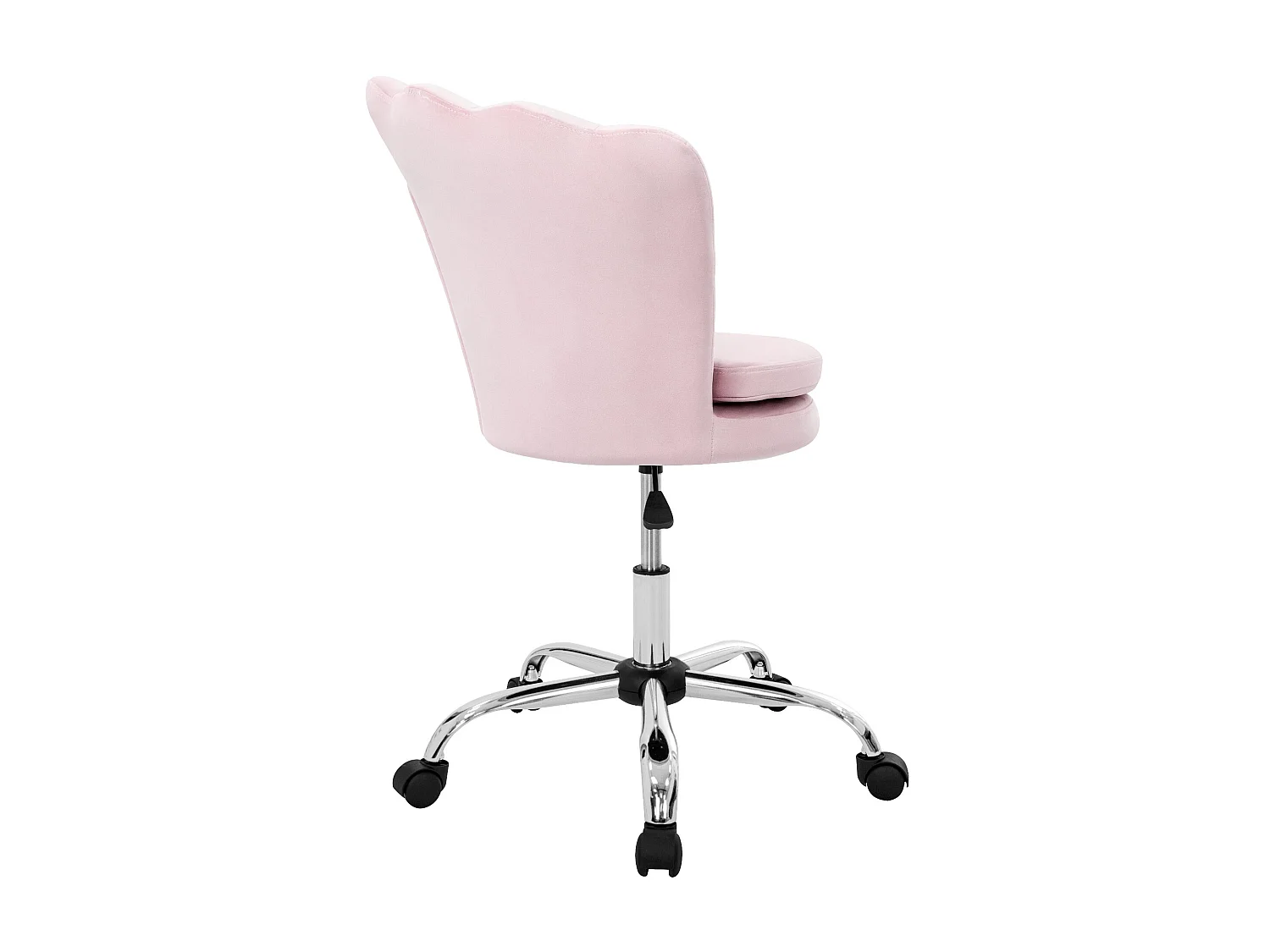 Fauteuil de bureau à roulettes rose clair hauteur réglable chaise en velours