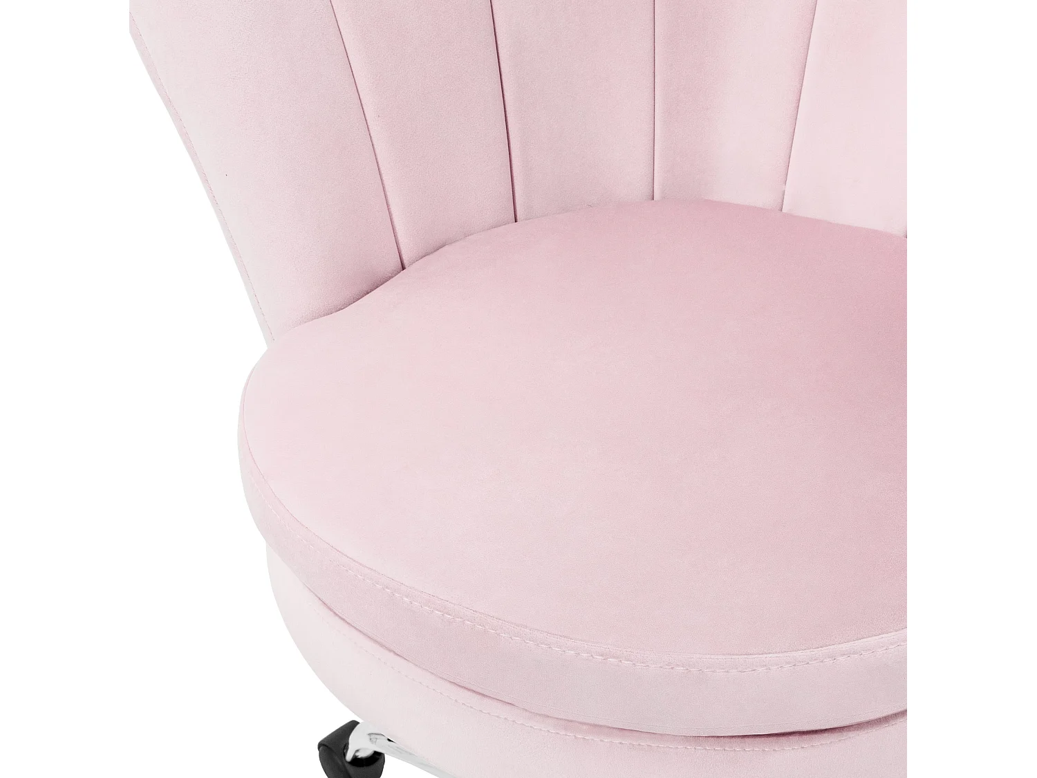 Fauteuil de bureau à roulettes rose clair hauteur réglable chaise en velours