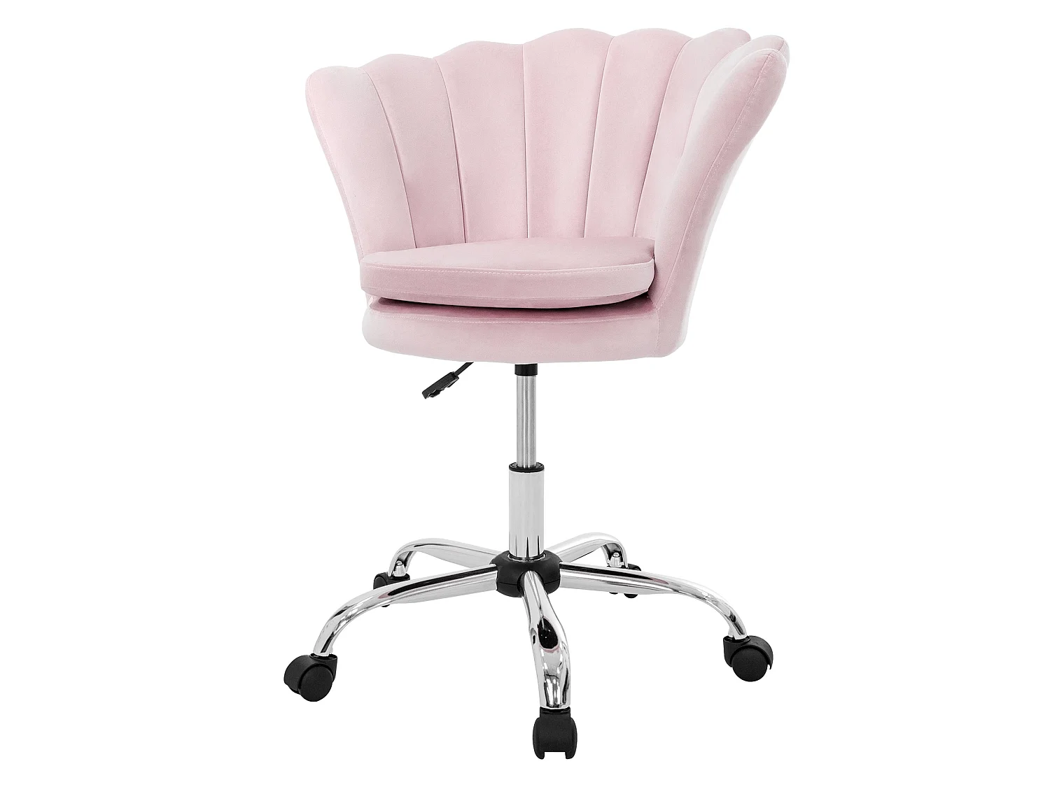 Fauteuil de bureau à roulettes rose clair hauteur réglable chaise en velours