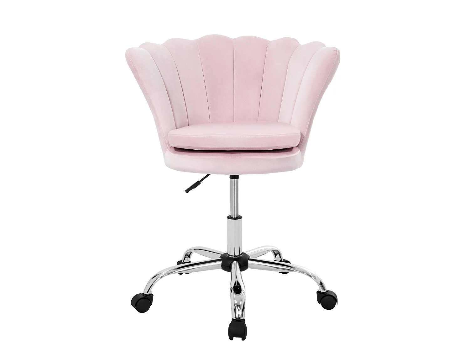 Fauteuil de bureau à roulettes rose clair hauteur réglable chaise en velours
