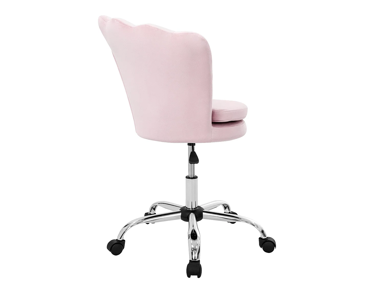Fauteuil de bureau à roulettes rose clair hauteur réglable chaise en velours