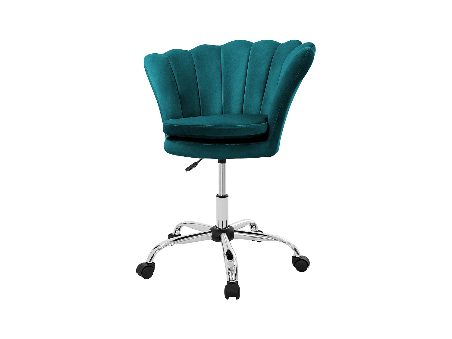 Fauteuil de bureau à roulettes bleu pétrole hauteur réglable chaise en velours