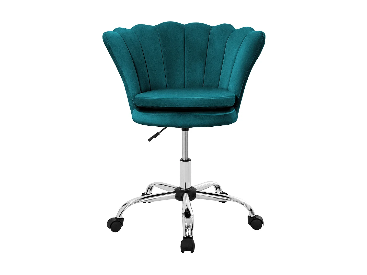Fauteuil de bureau à roulettes bleu pétrole hauteur réglable chaise en velours