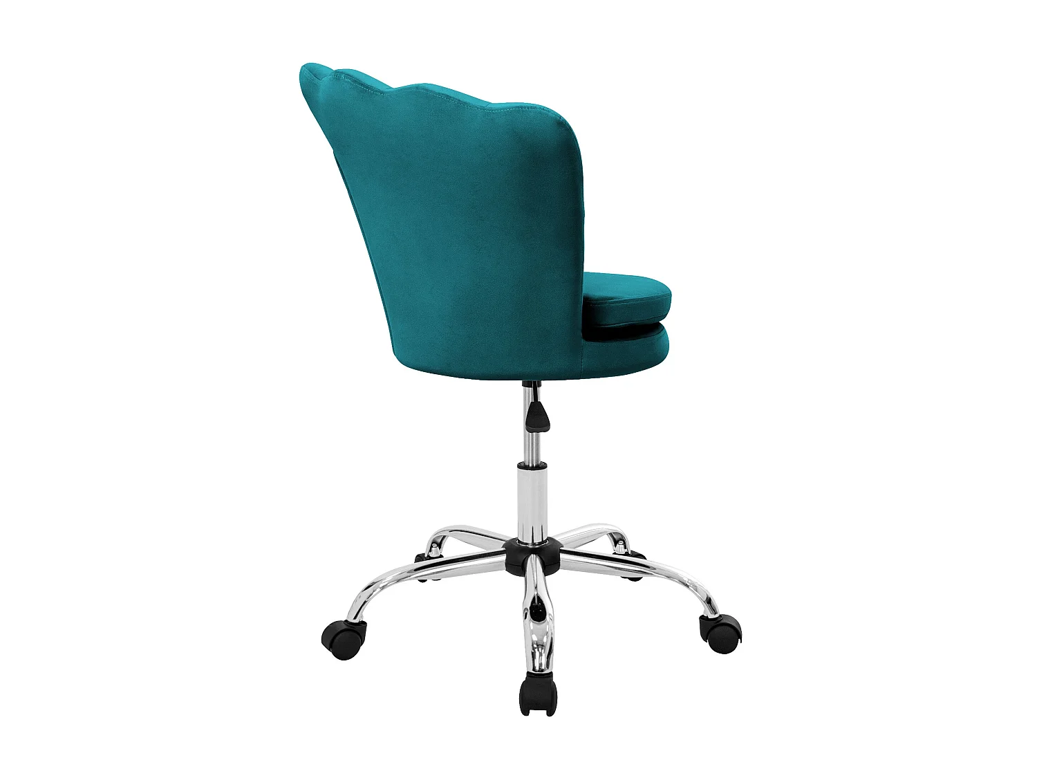 Fauteuil de bureau à roulettes bleu pétrole hauteur réglable chaise en velours