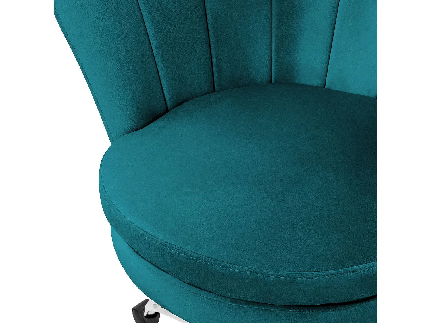 Fauteuil de bureau à roulettes bleu pétrole hauteur réglable chaise en velours