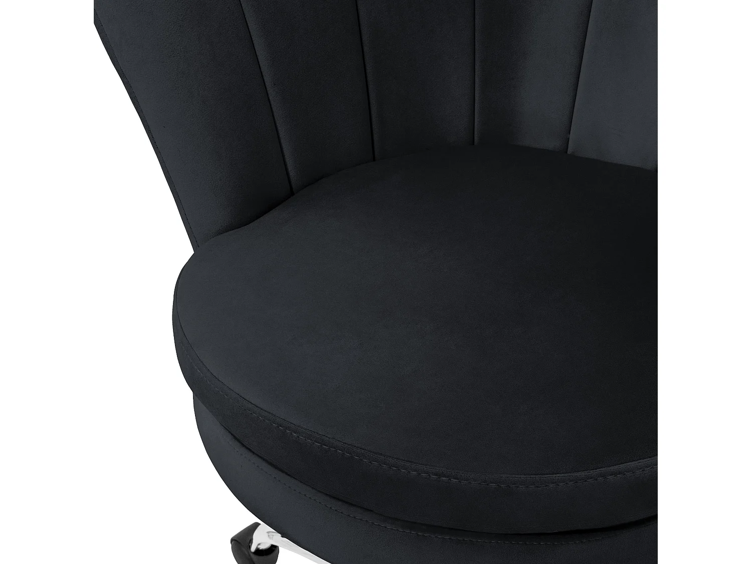 Silla de oficina asiento de terciopelo negro sillón ergonomico moderno