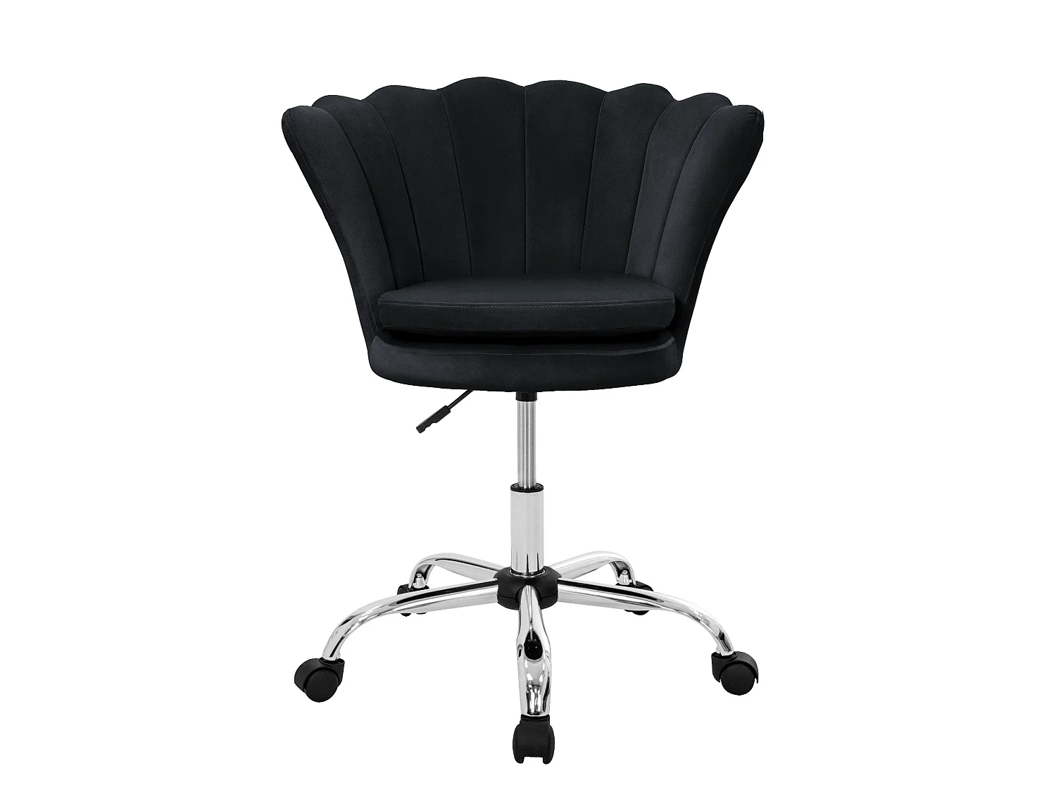 Fauteuil de bureau et salon à roulettes noir hauteur réglable chaise en velours