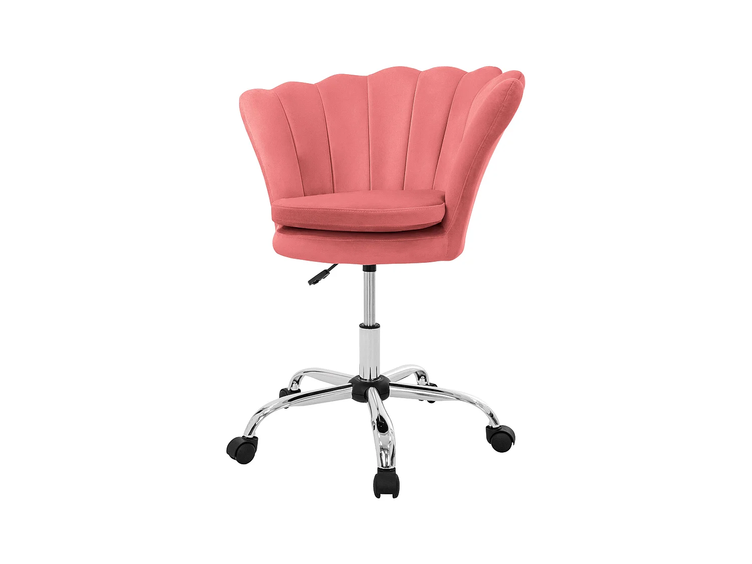 Fauteuil de bureau et salon à roulettes rose hauteur réglable chaise en velours
