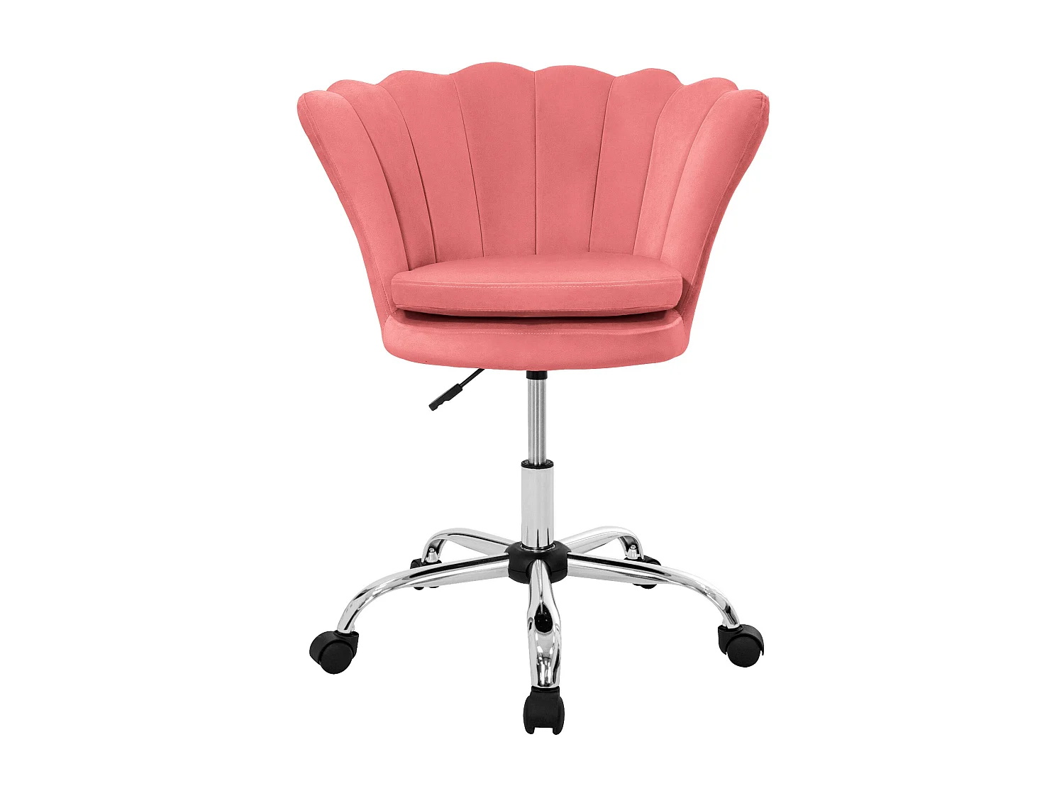 Fauteuil de bureau et salon à roulettes rose hauteur réglable chaise en velours