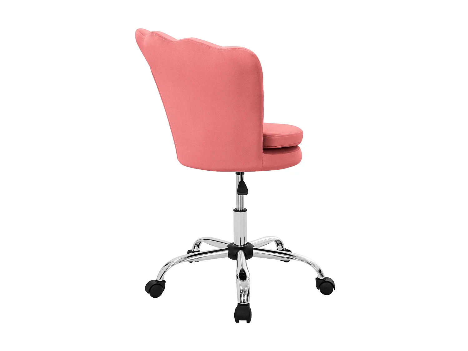 Fauteuil de bureau et salon à roulettes rose hauteur réglable chaise en velours