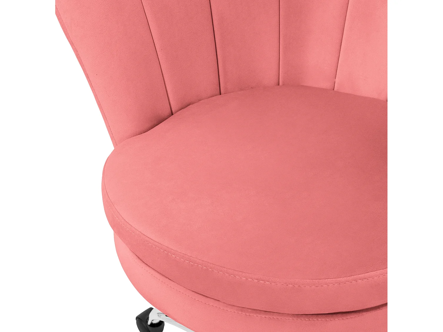 Fauteuil de bureau et salon à roulettes rose hauteur réglable chaise en velours