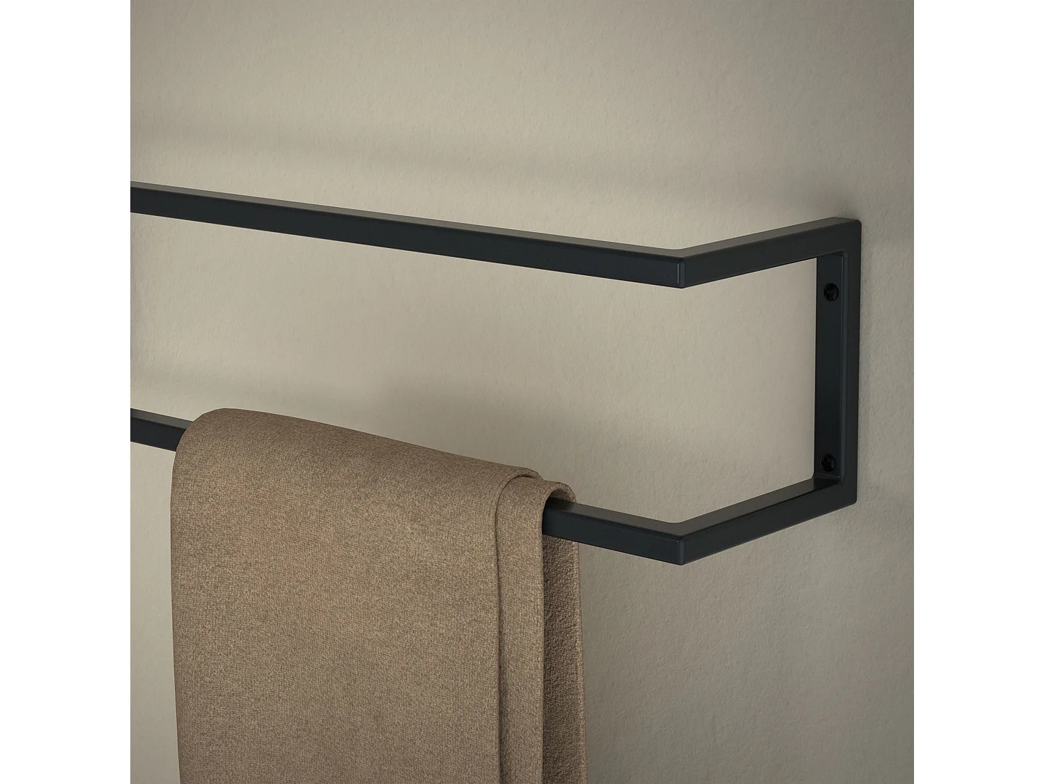 Porte-serviettes support mural salle de bain cuisine 15x15x60cm anthracite acier