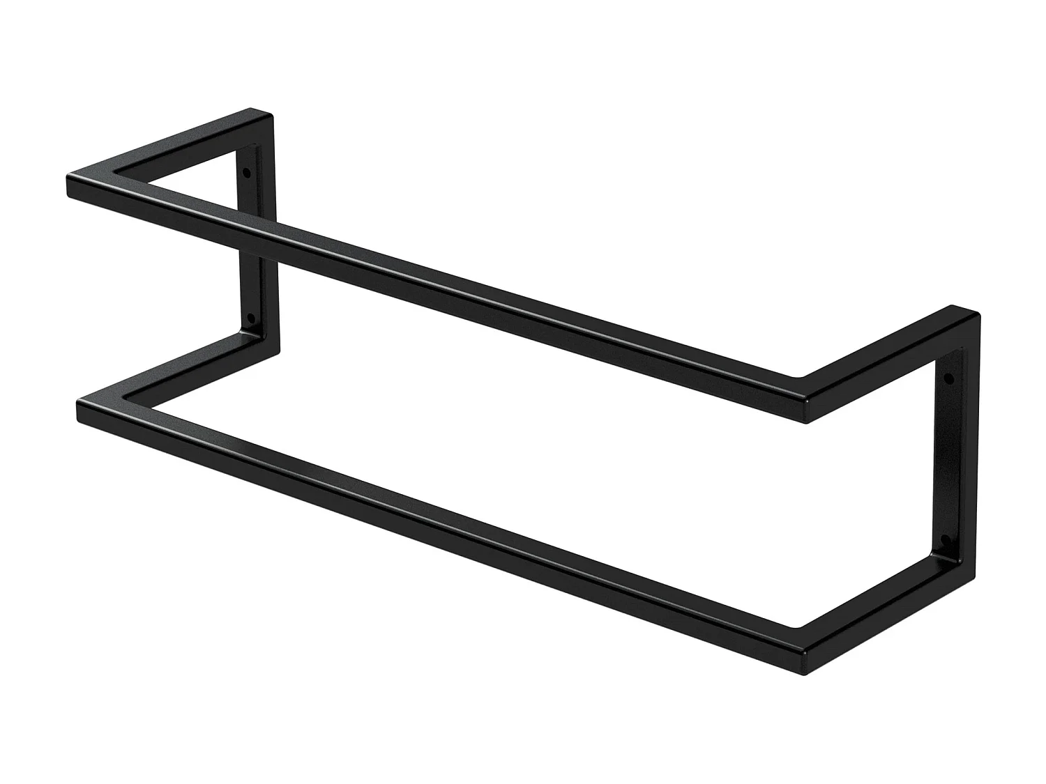 Portasciugamani con montaggio a parete supporto asciugamani acciaio nero 15x50cm