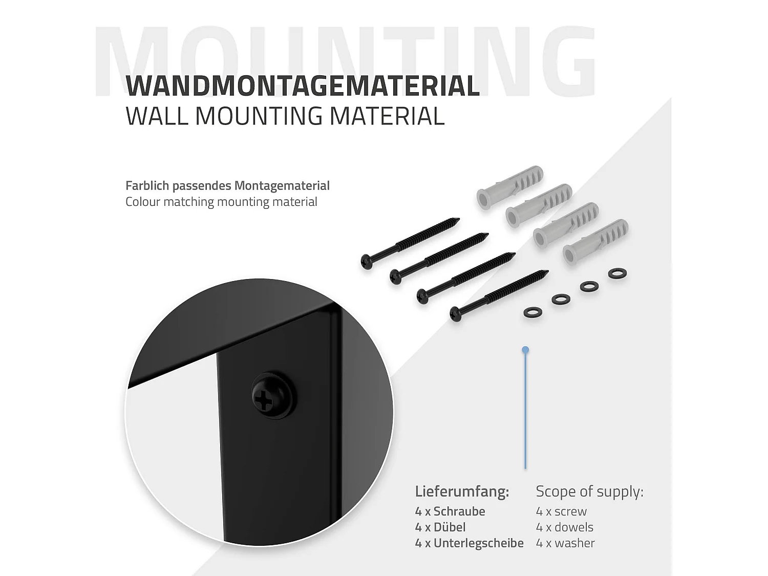 Portasciugamani con montaggio a parete supporto asciugamani acciaio nero 15x50cm
