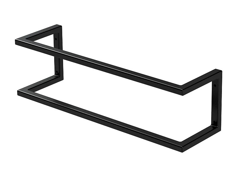 Portasciugamani con montaggio a parete supporto asciugamani acciaio nero 15x50cm