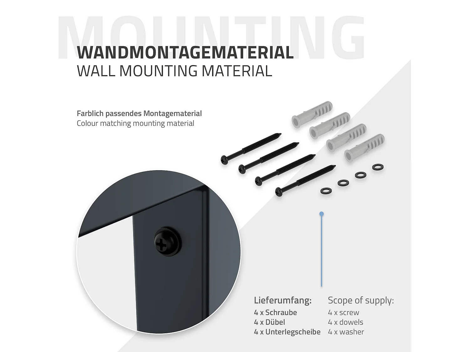 Porte-serviettes support mural salle de bain cuisine 15x15x80cm anthracite acier