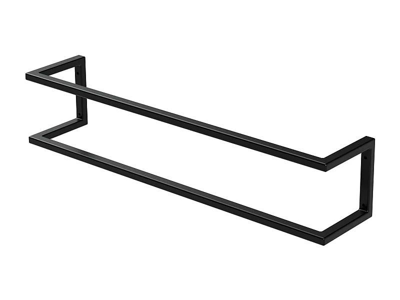 Porte-serviettes support mural pour salle de bain cuisine 15x15x70 cm noir acier