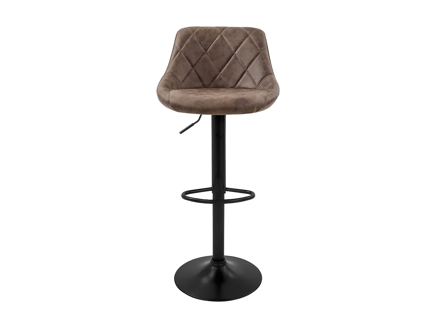 Lot 4 tabourets de bar rembourrées en simili marron hauteur réglable 62-82 cm