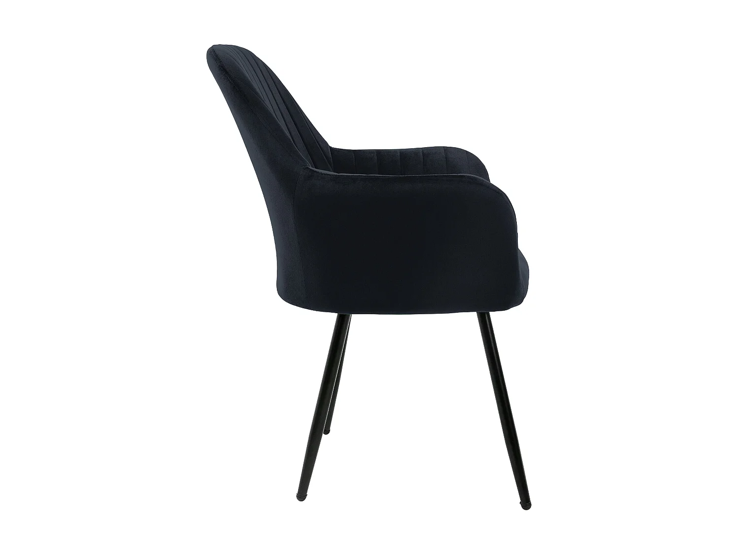 Lot de 6 chaises de salle à manger rembourrée asisse en velours noir en métal