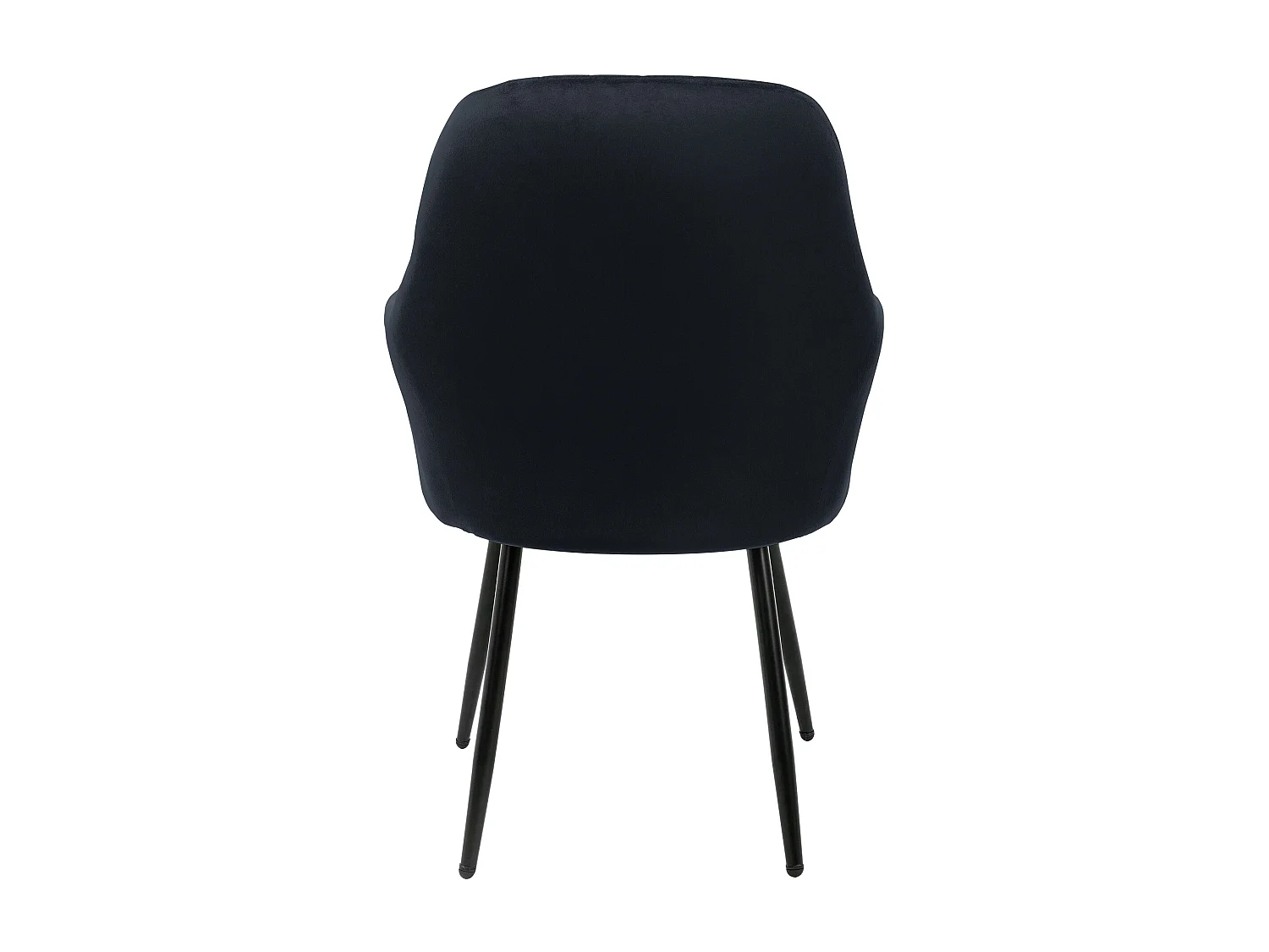 Lot de 6 chaises de salle à manger rembourrée asisse en velours noir en métal