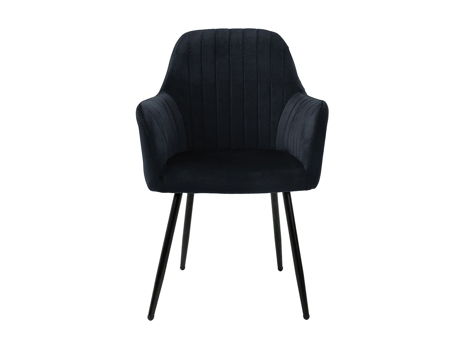 Lot de 6 chaises de salle à manger rembourrée asisse en velours noir en métal