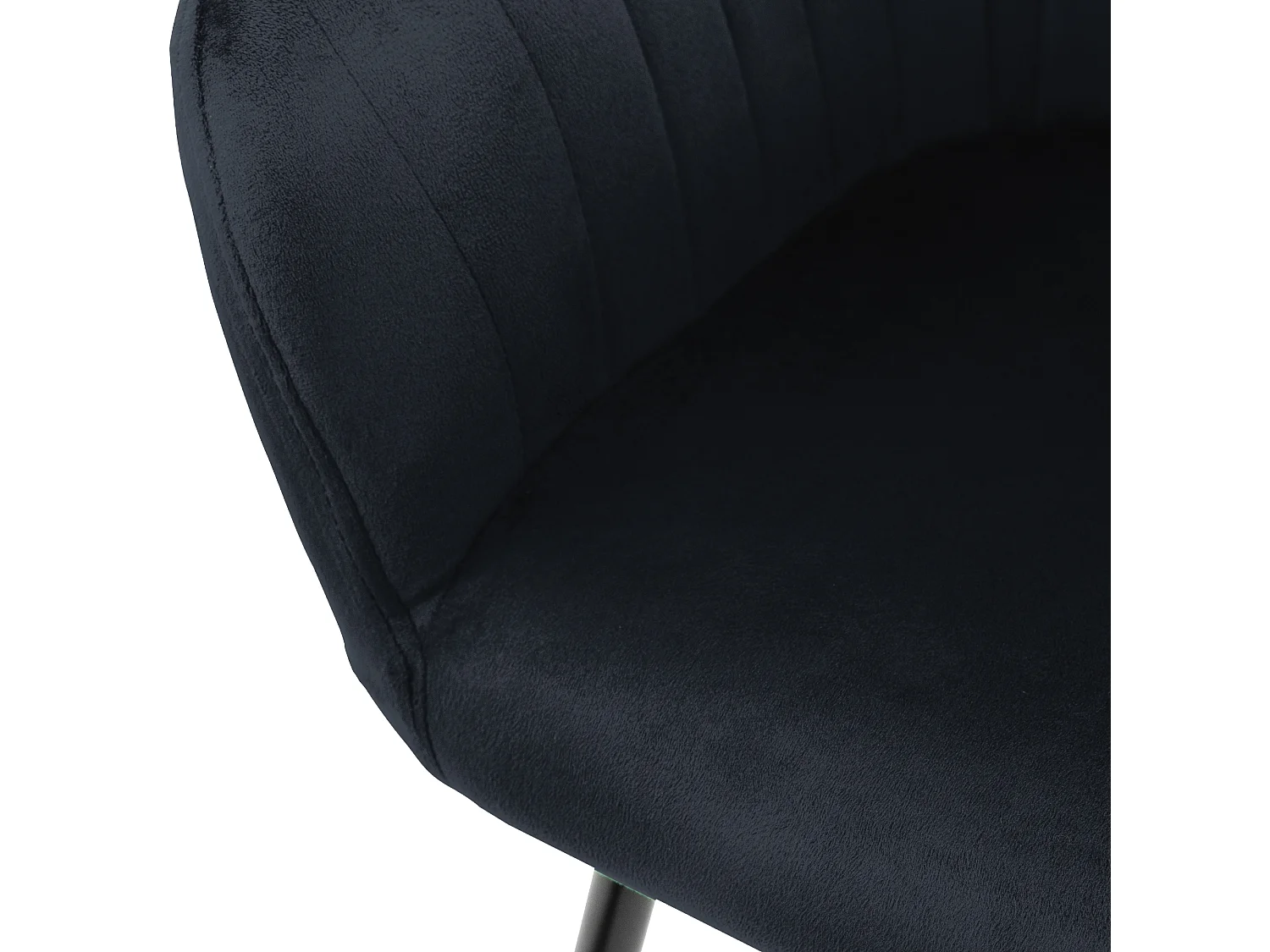 Lot de 6 chaises de salle à manger rembourrée asisse en velours noir en métal