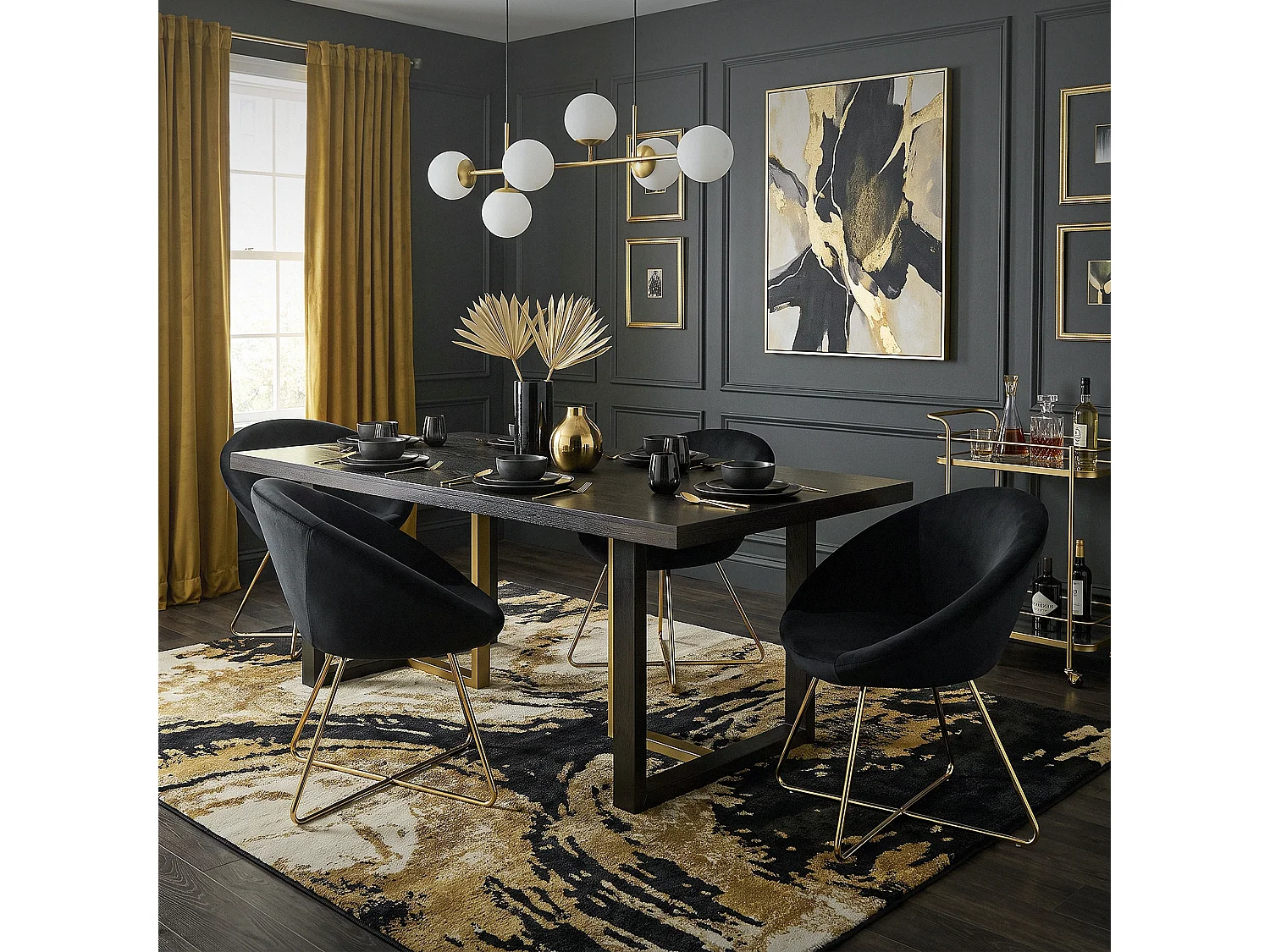 ML-Design 2x Sedia sala da pranzo nero in velluto sedie con schienale rotondo poltroncina imbottita con gambe dorate da cucina per soggiorno salotto