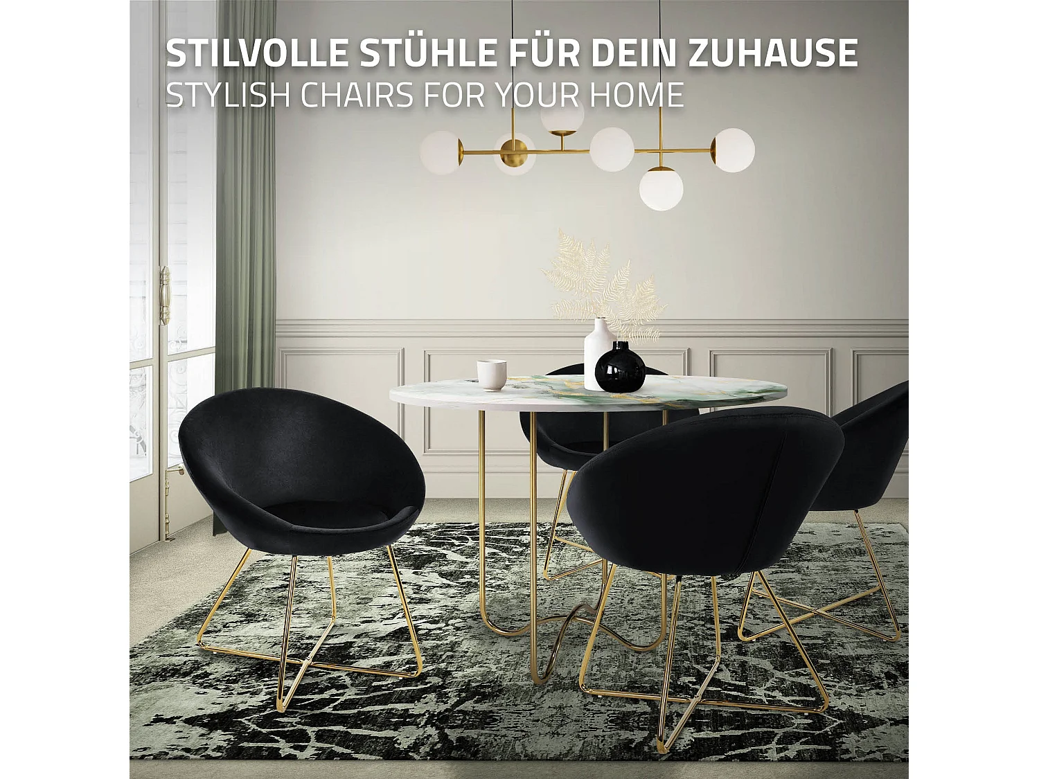 ML-Design 2x Sedia sala da pranzo nero in velluto sedie con schienale rotondo poltroncina imbottita con gambe dorate da cucina per soggiorno salotto