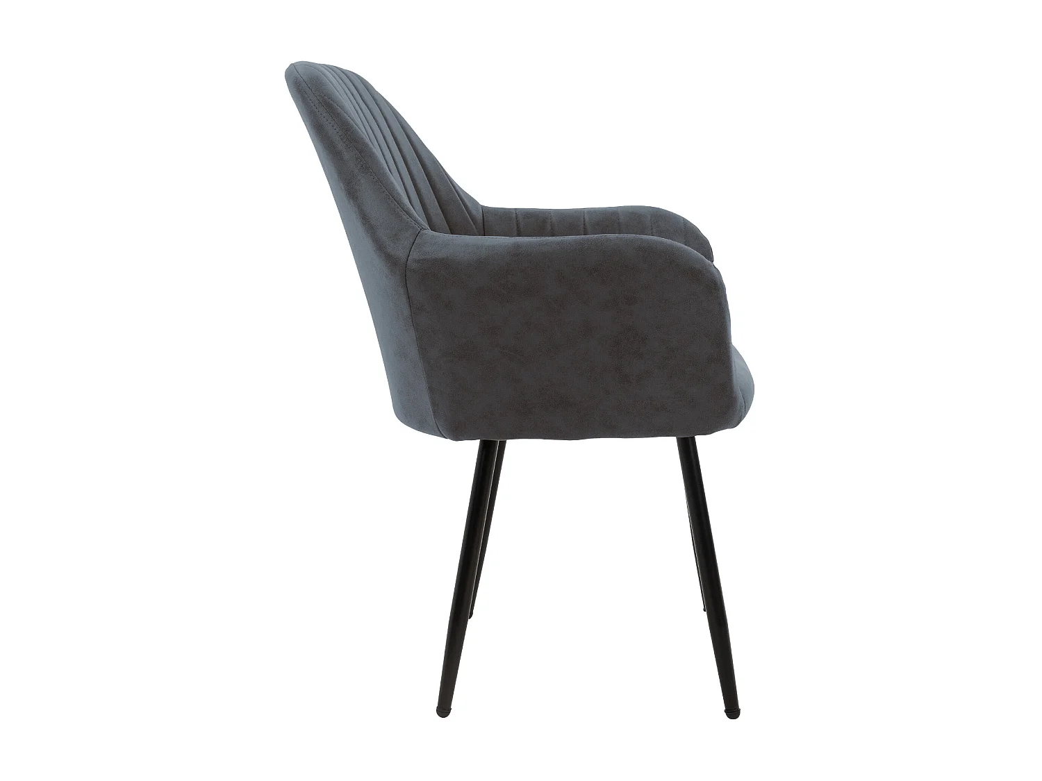 Lot de 6 chaises salle à manger rembourrée anthracite avec accoudoirs en simili