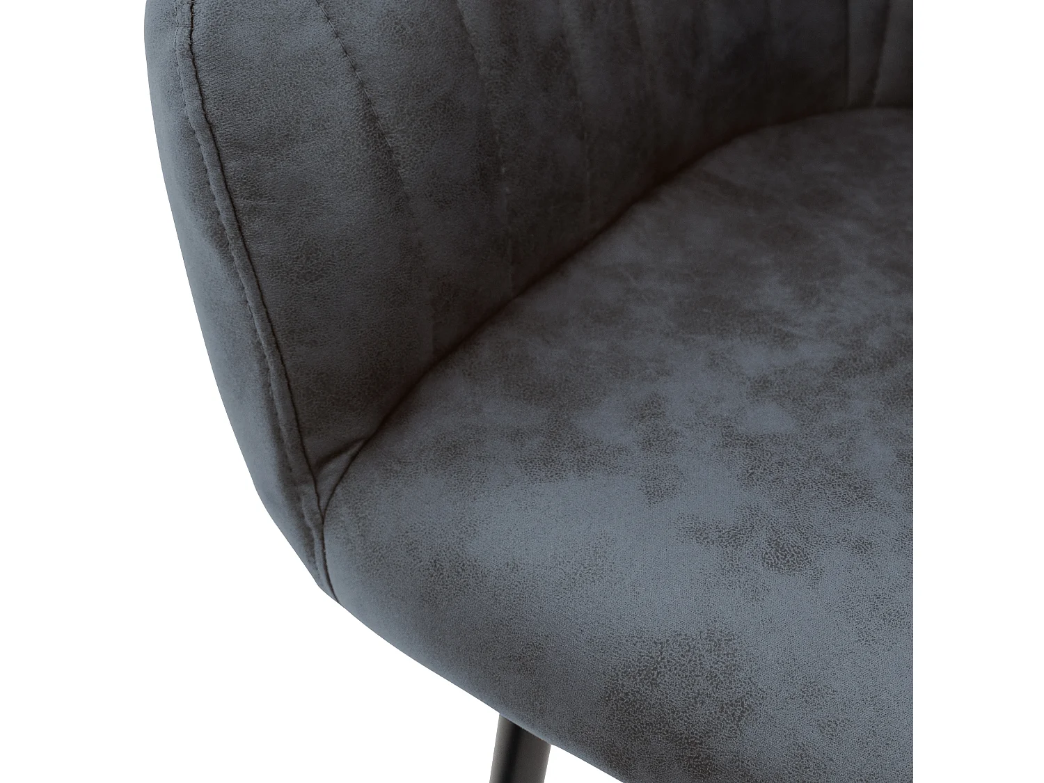 Lot de 6 chaises salle à manger rembourrée anthracite avec accoudoirs en simili