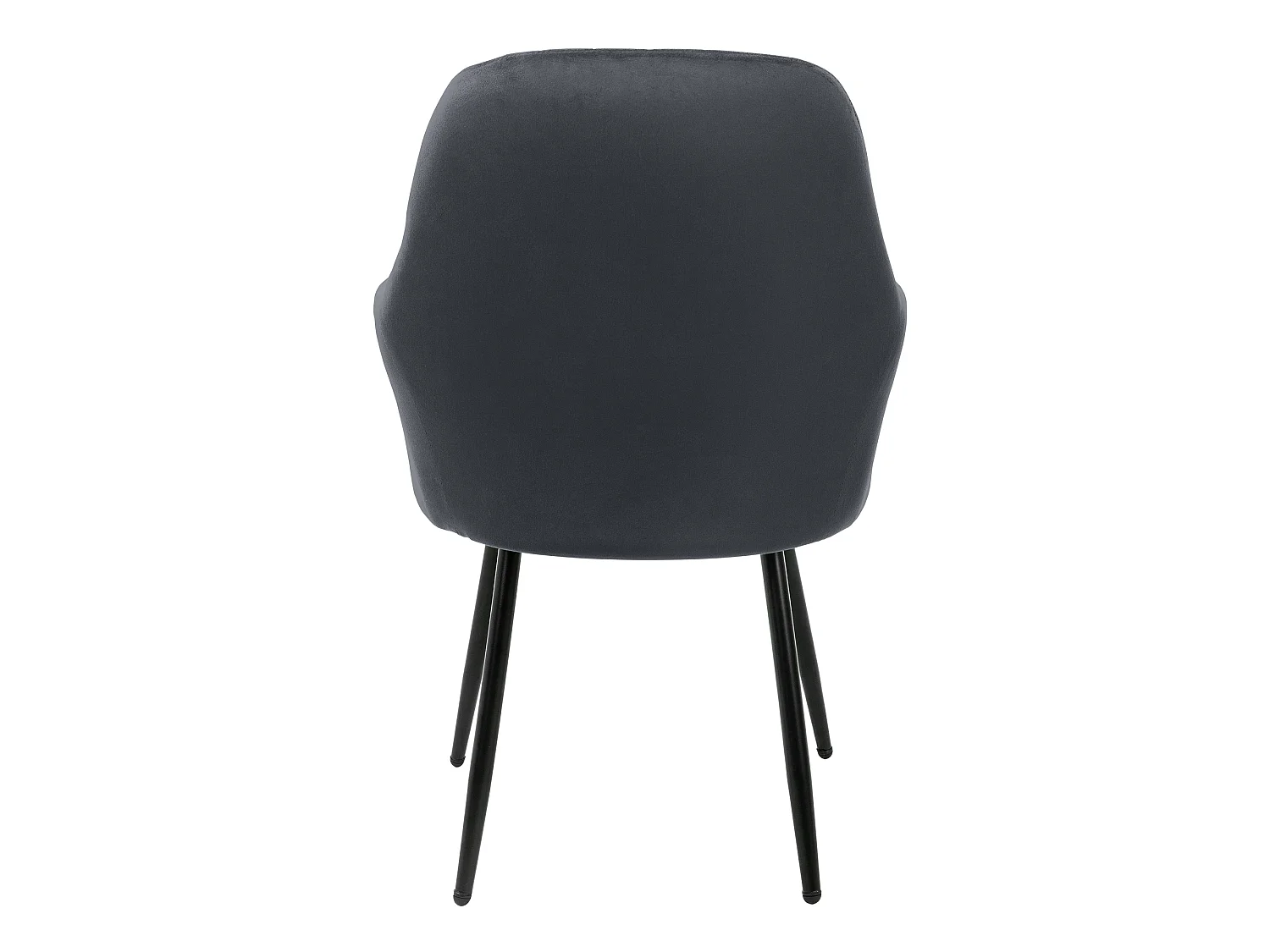 Lot de 6 chaises de salle à manger gris dossier et accoudoirs ergonomiques revêtement en velours respirant piètement noir en acier design élégant