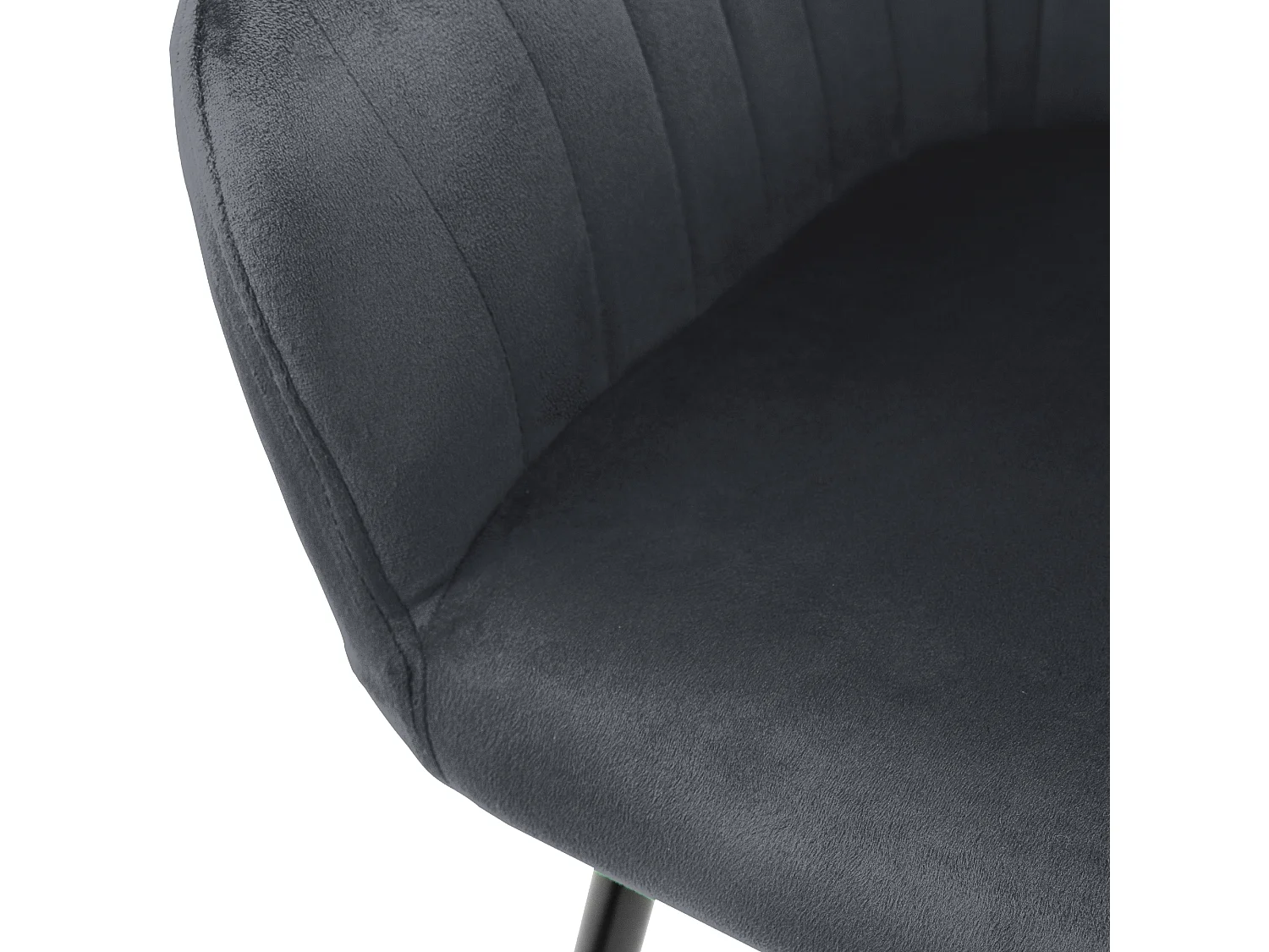 Lot de 6 chaises de salle à manger gris dossier et accoudoirs ergonomiques revêtement en velours respirant piètement noir en acier design élégant
