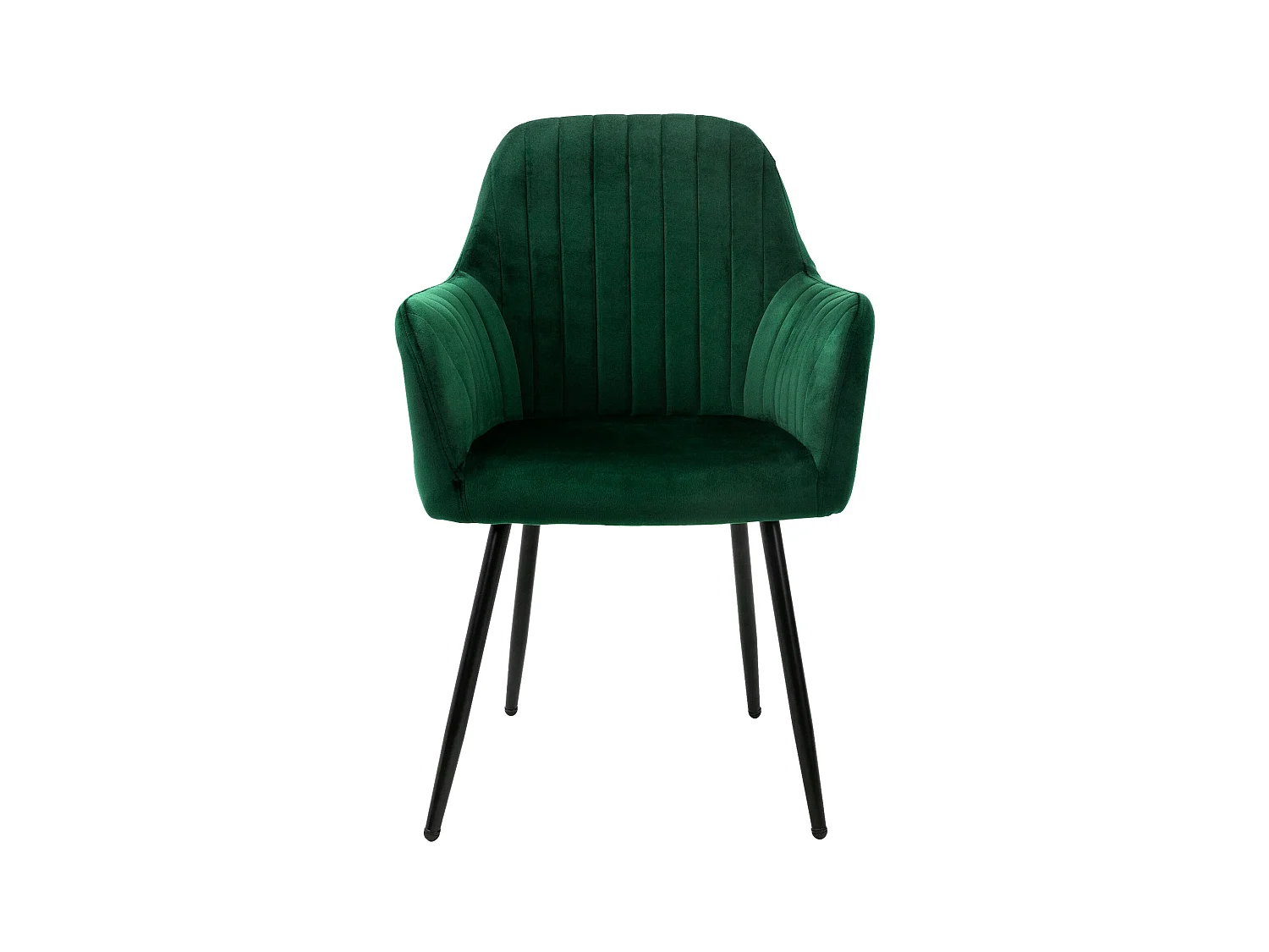 Lot de 8 chaises de salle à manger rembourrée asisse en velours vert en métal