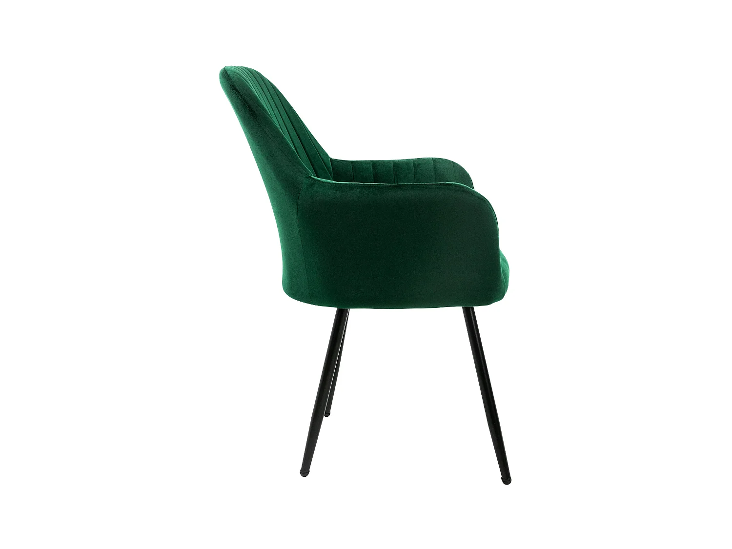 Lot de 8 chaises de salle à manger rembourrée asisse en velours vert en métal
