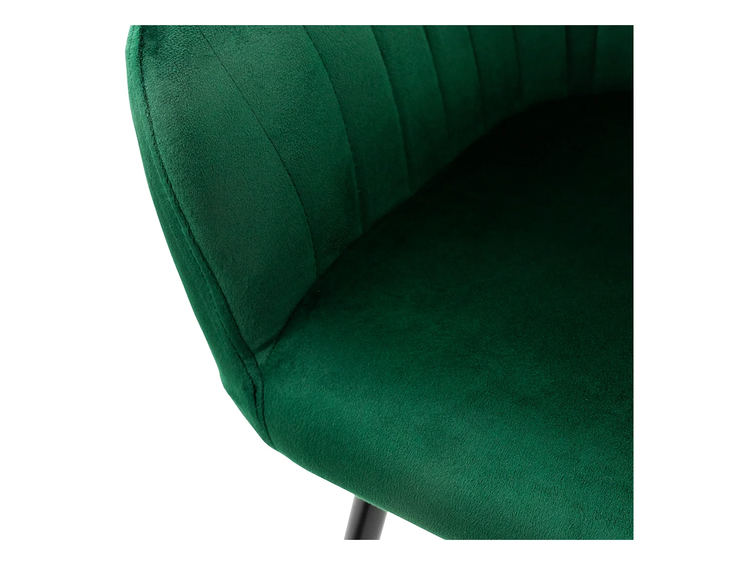 Lot de 8 chaises de salle à manger rembourrée asisse en velours vert en métal
