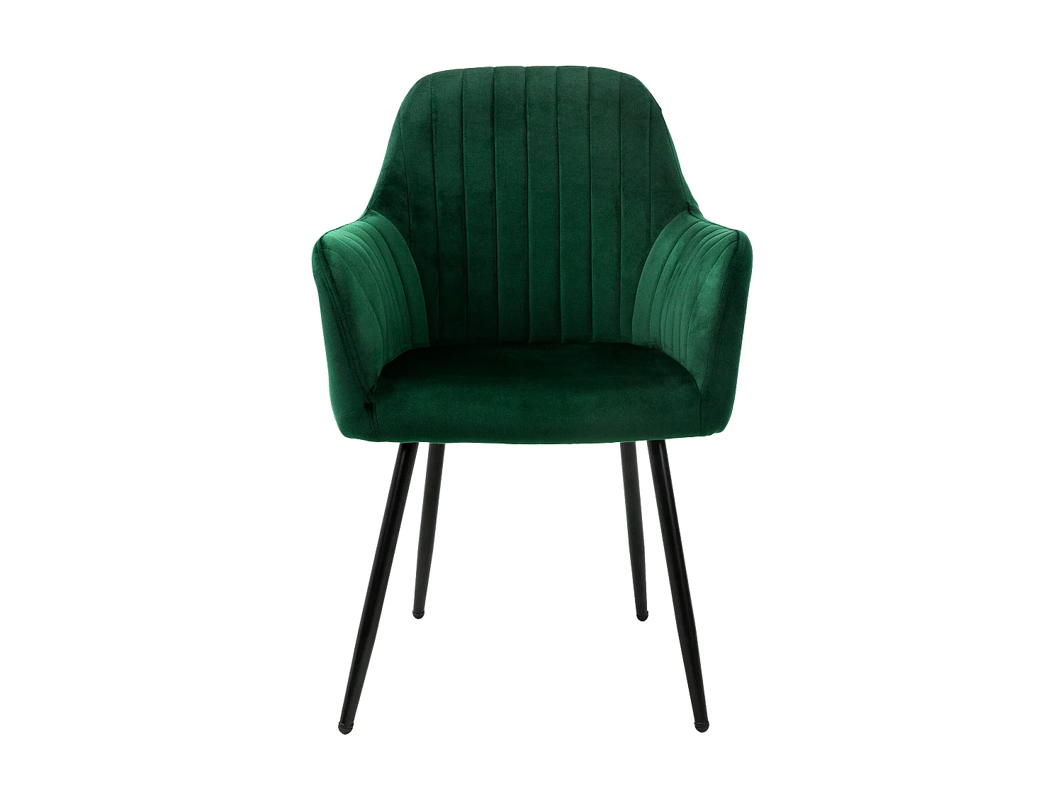 Lot de 6 chaises de salle à manger rembourrée asisse en velours vert en métal