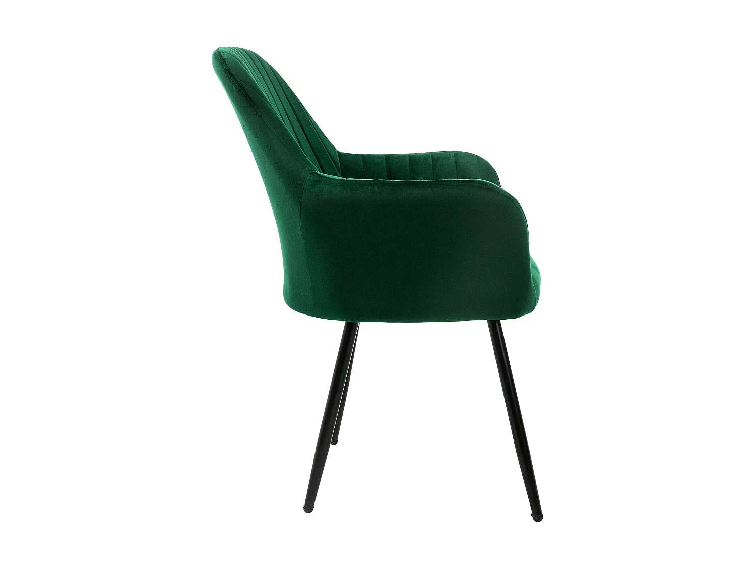 Lot de 6 chaises de salle à manger rembourrée asisse en velours vert en métal