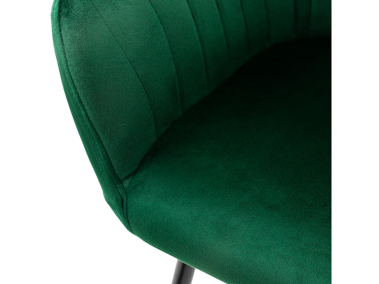 Lot de 6 chaises de salle à manger rembourrée asisse en velours vert en métal