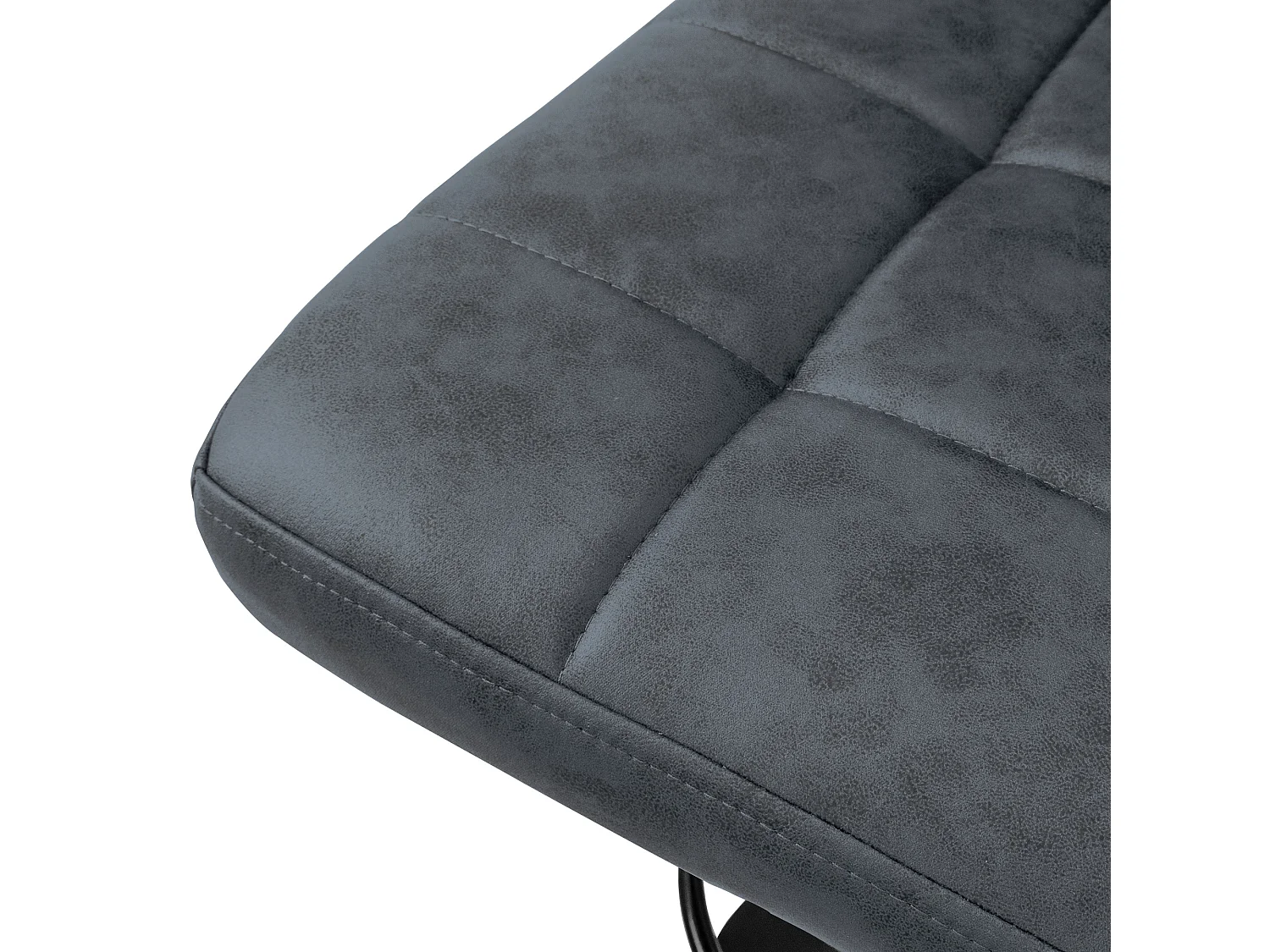 Lot de 4 tabourets de bar rembourrées simili anthracite chaise hauteur réglable