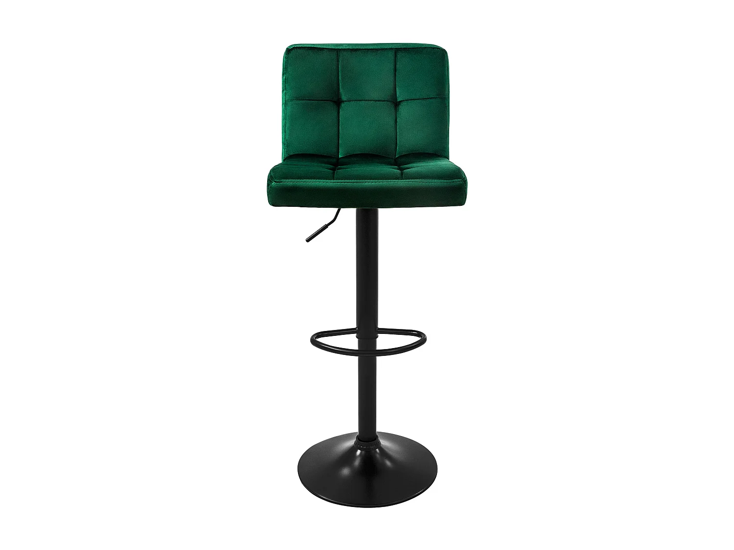 Set 4x taburetes de bar de terciopelo verde silla giratoria 360° con reposapiés
