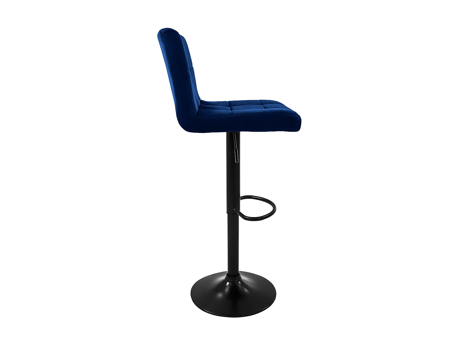 Set 4x taburetes de bar de terciopelo azul silla giratoria 360° con reposapiés