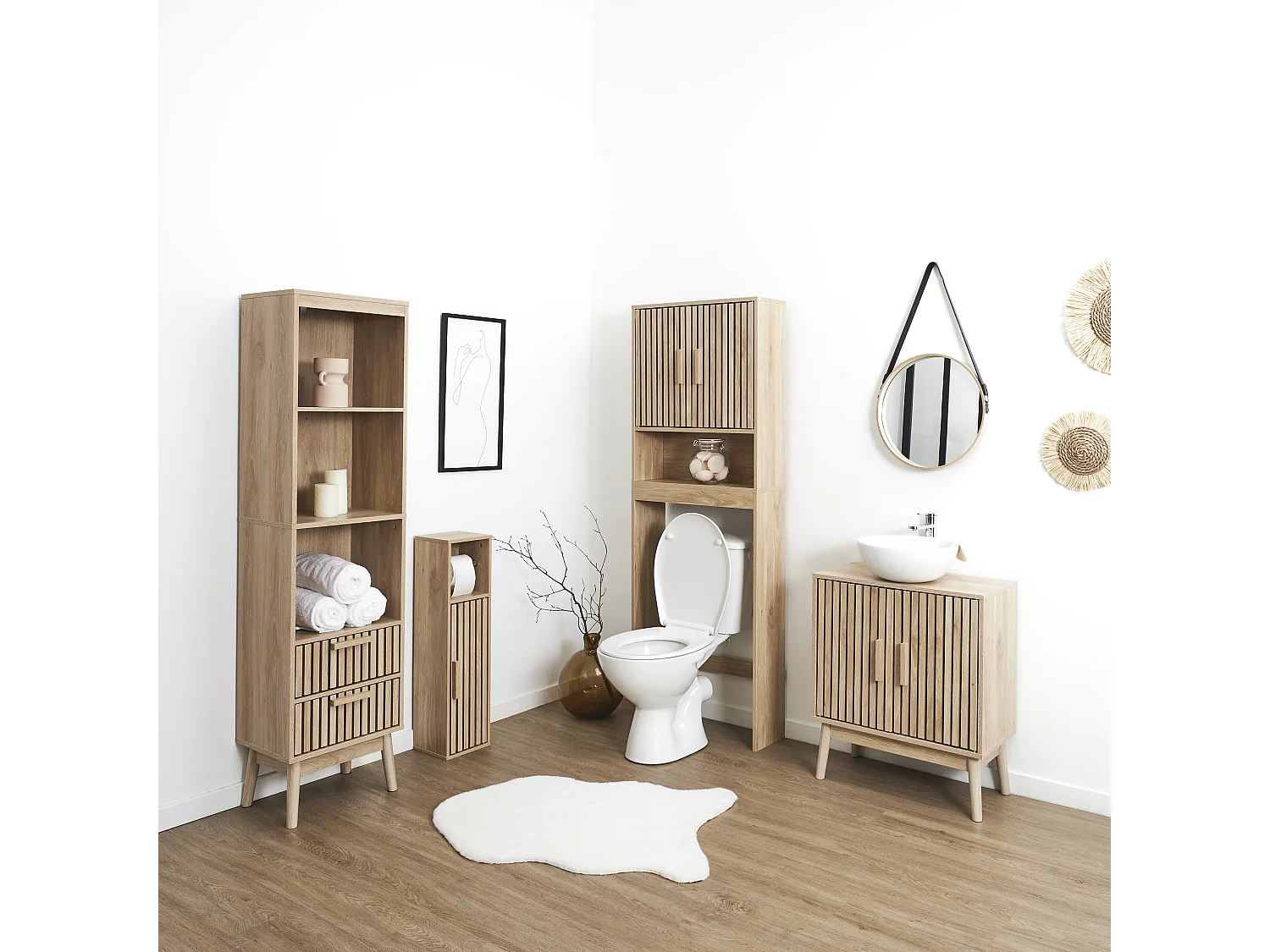 Colonne - HOME DECO FACTORY - Klaus - 2 Tiroirs - Marron