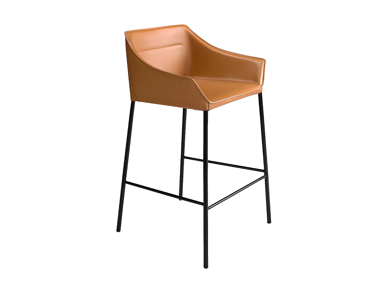 Sgabello in similpelle marrone   4145 ANGEL CERDA