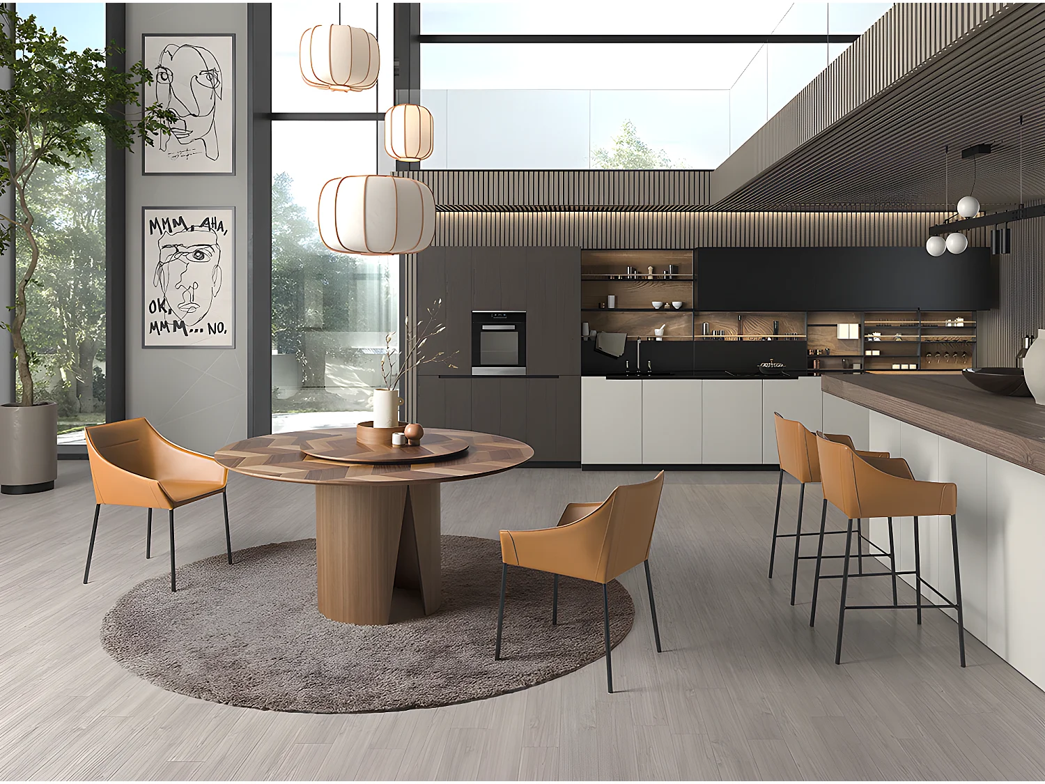 Sgabello in similpelle marrone   4145 ANGEL CERDA