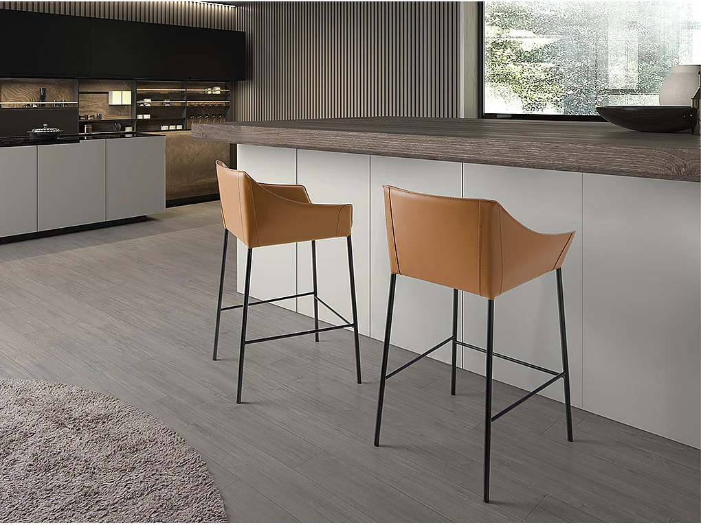 Tabouret en similicuir marron 4145 ANGEL CERDA