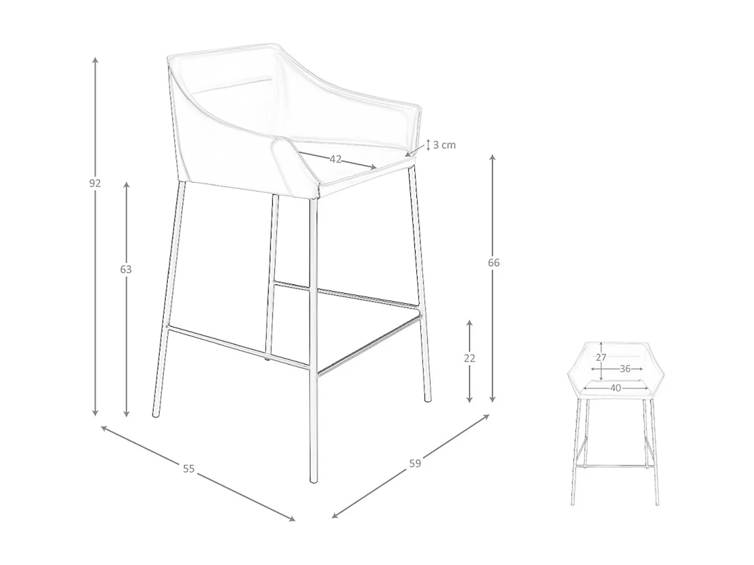 Bruine kunstleren kruk 4145 ANGEL CERDA