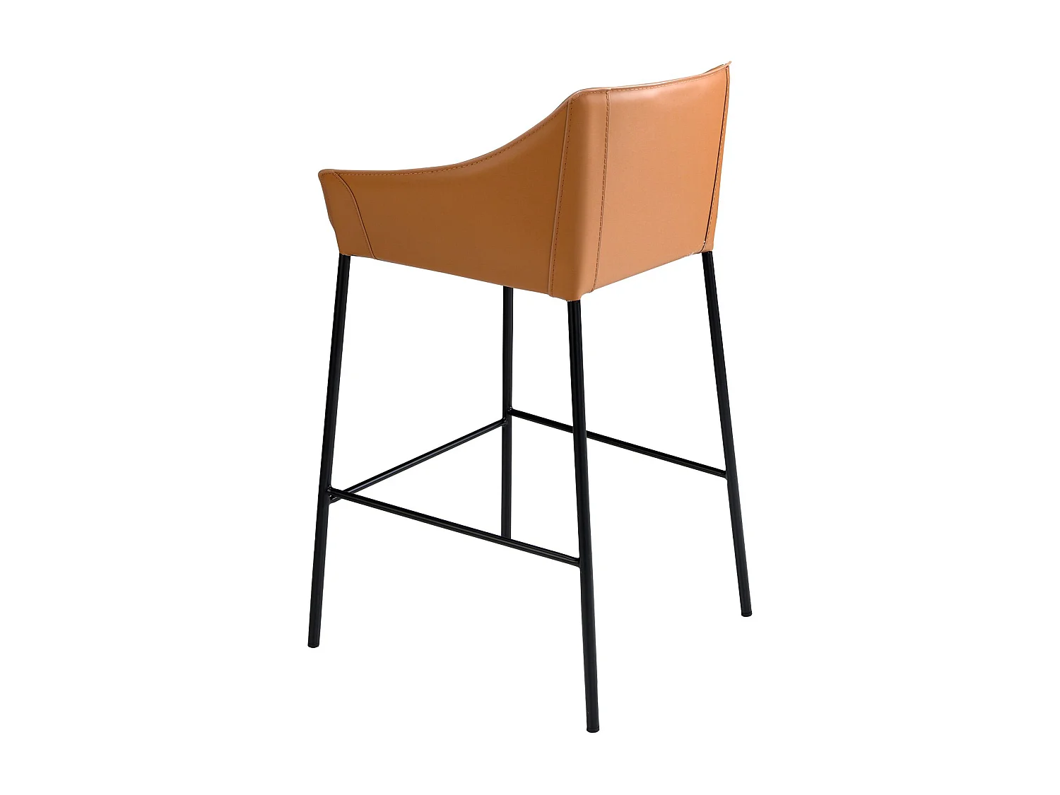 Hocker aus braunem Kunstleder  4145 ANGEL CERDA