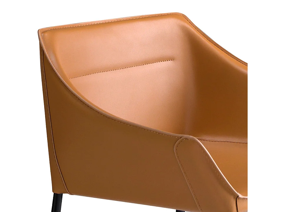 Hocker aus braunem Kunstleder  4145 ANGEL CERDA