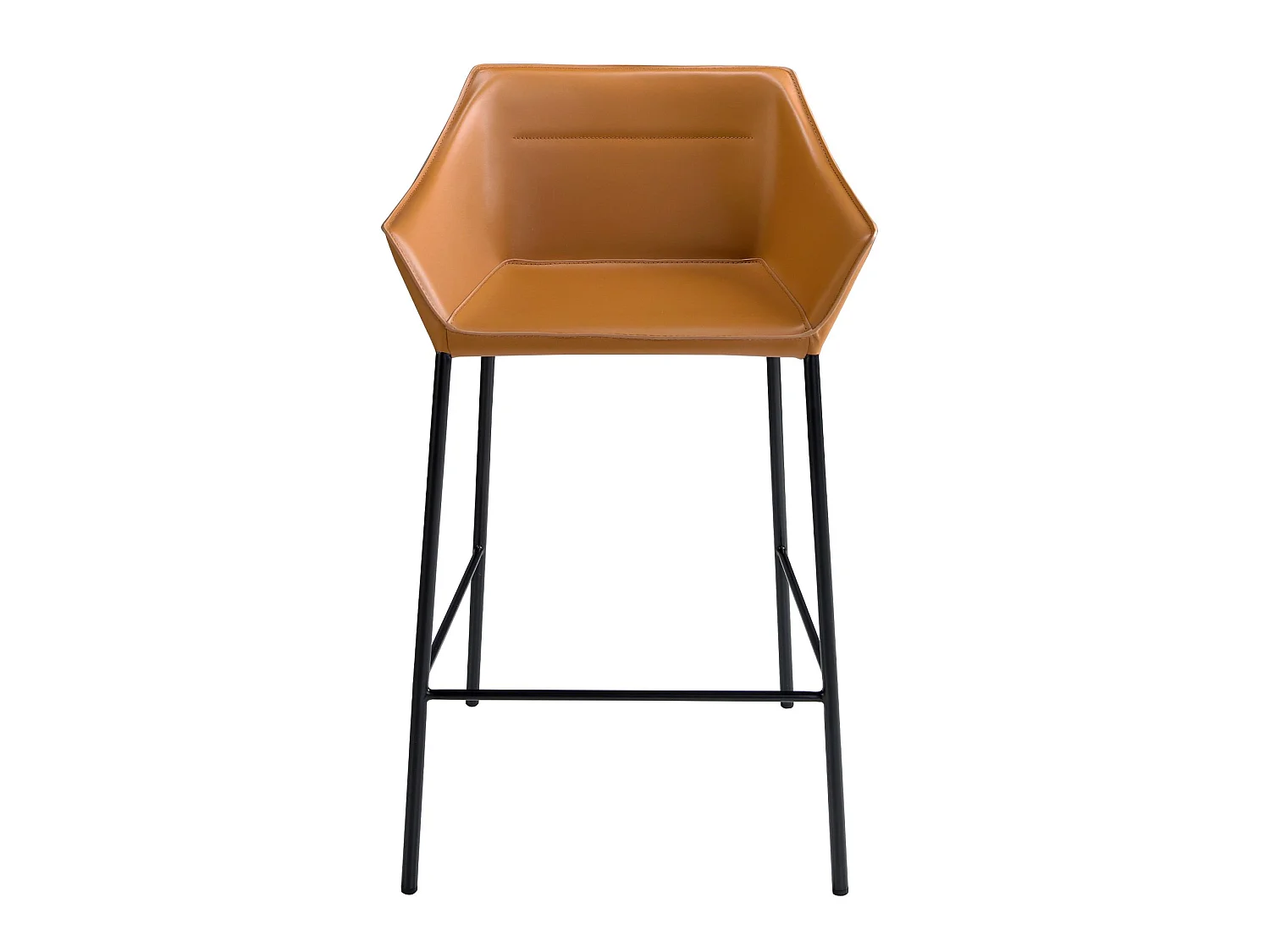 Hocker aus braunem Kunstleder 4145 ANGEL CERDA